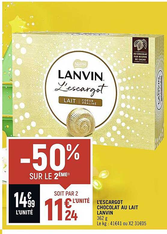 l'escargot chocolat au lait lanvin