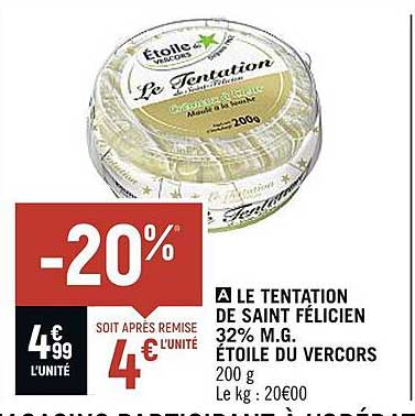 le tentation de saint félicien 32% m.g. étoile du vercors
