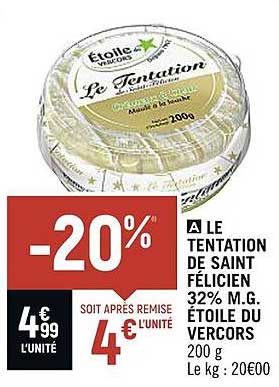 le tentation de saint félicien 32% m.g. étoile du vercors