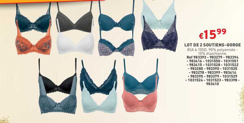 lot de 2 soutiens-gorge