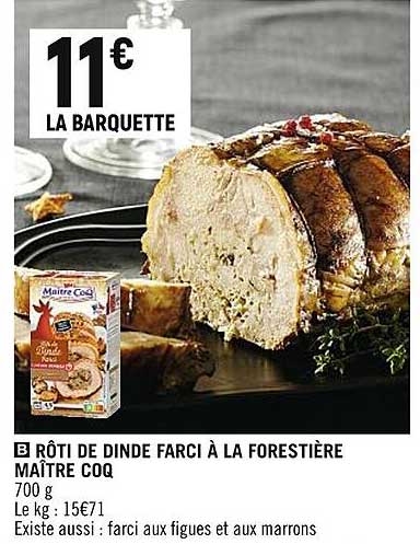 rôti de dinde farci à la forestière maître coq