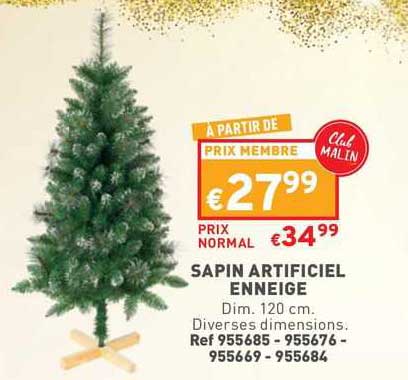 sapin artificiel enneige