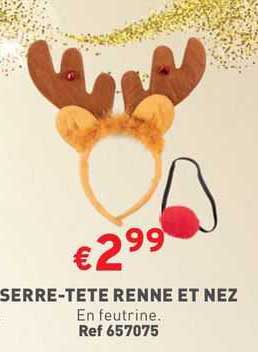 serre-tête renne et nez