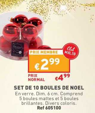 Set De 10 Boules De Noël
