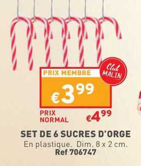 set de 6 sucres d'orge
