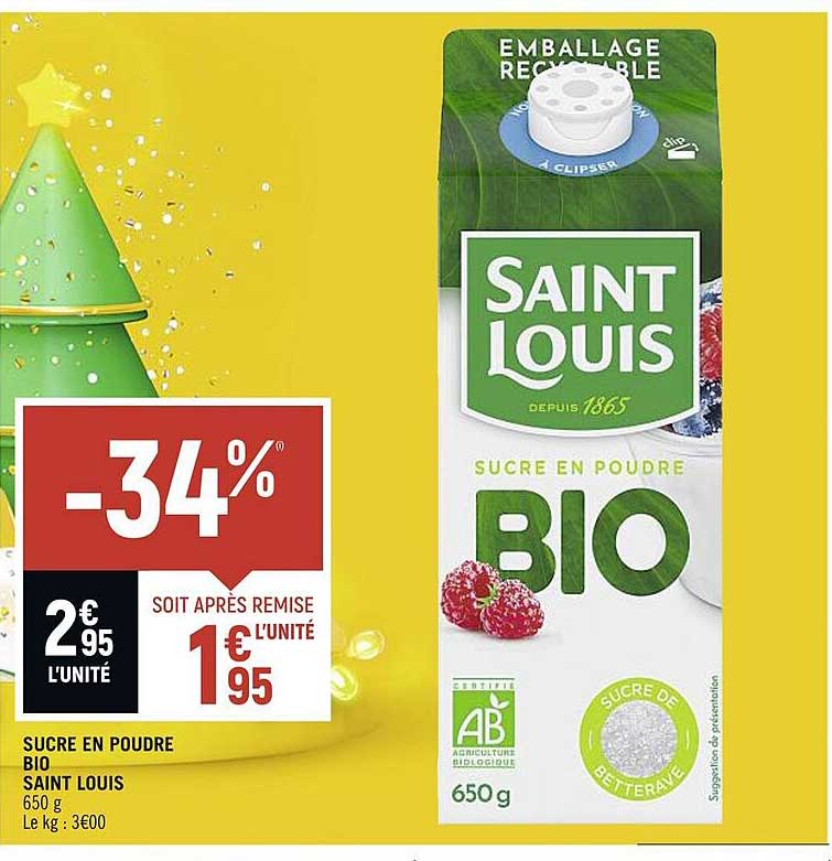 sucre en poudre bio saint louis