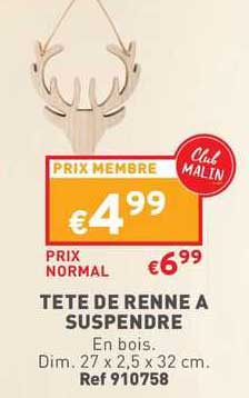 tête de renne à suspendre