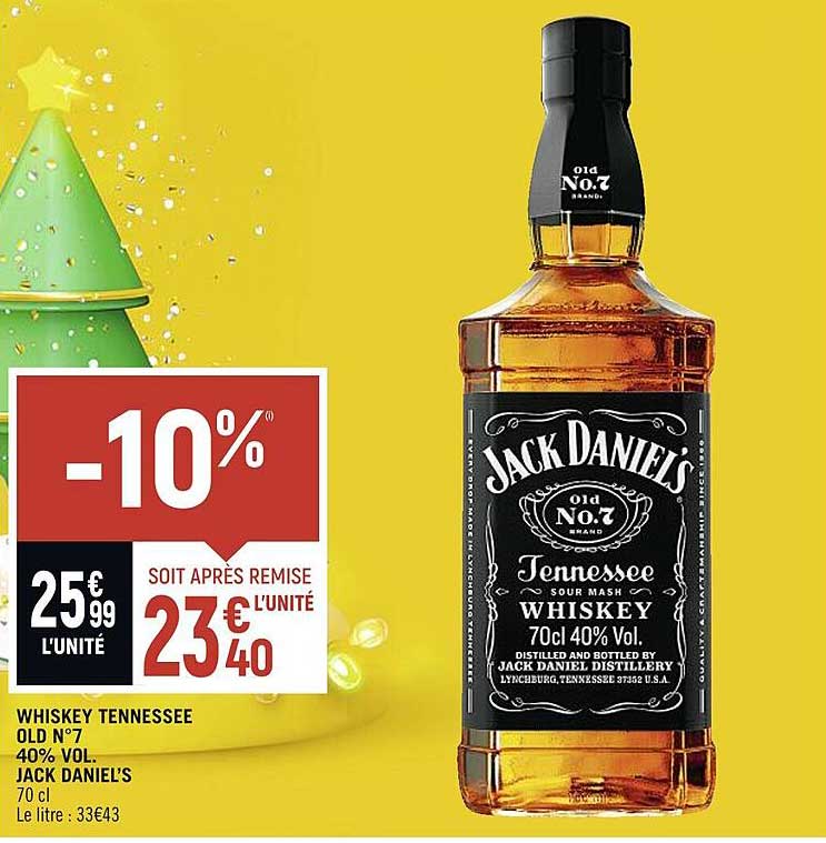 whiskey tennessee old n°7 40% vol. jack daniel's