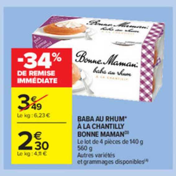 baba au rhum à la chantilly bonne maman