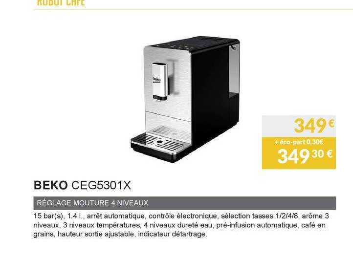 beko réglage mouture 4 niveaux