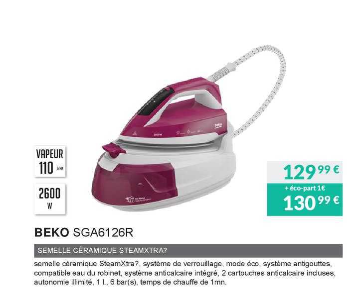 beko semelle céramique steamtra