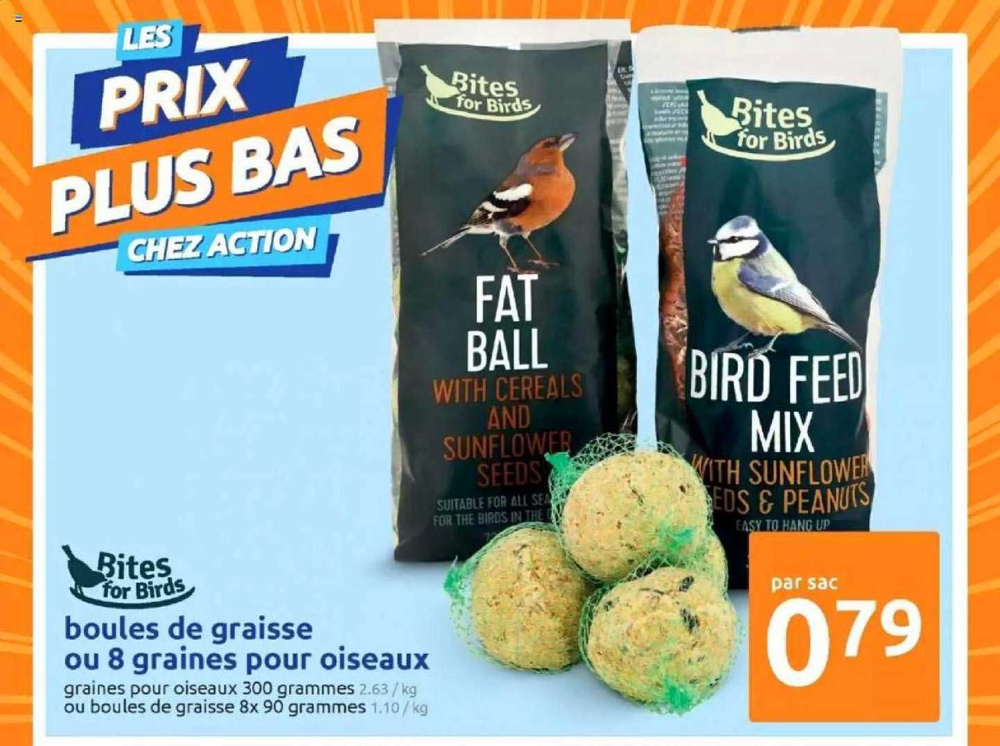 boules de graisse ou 8 graines pour oiseaux bites for birds