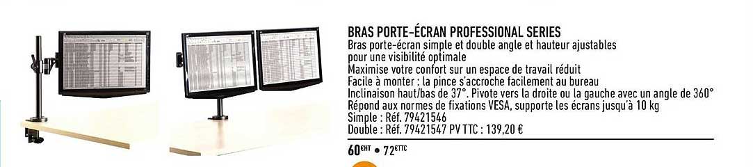 bras porte-écran professional series