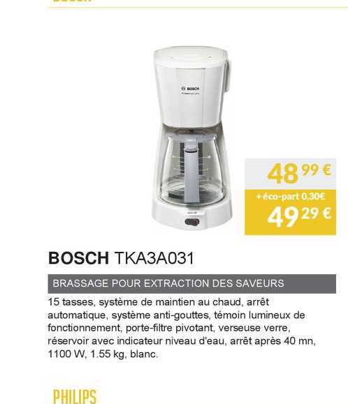 brassage pour extraction des saveurs bosch