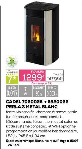 cadel perla 3 metal blanc