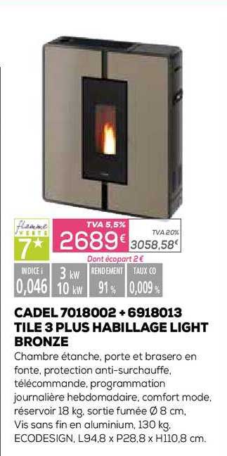 cadel tile 3 plus habillage light bronze