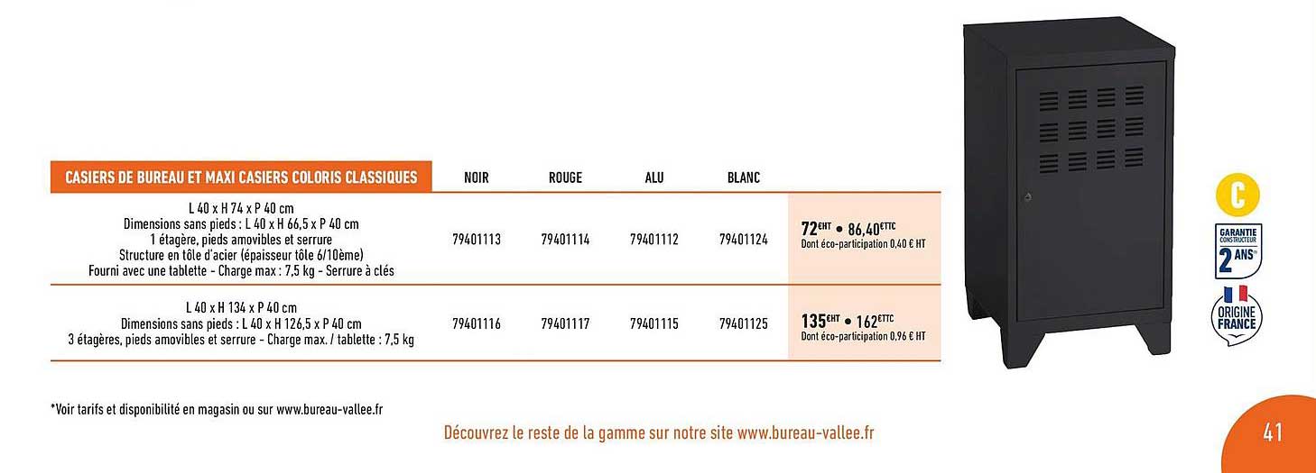 casiers de bureau et maxi casiers coloris classiques