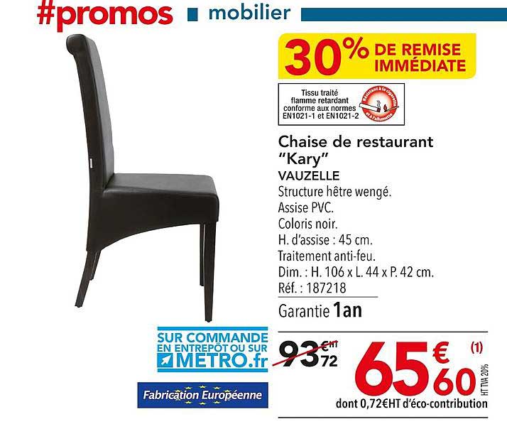 chaise de restaurant "kary" vauzelle