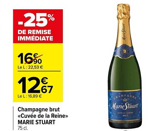 champagne brut «cuvée de la reine» marie stuart