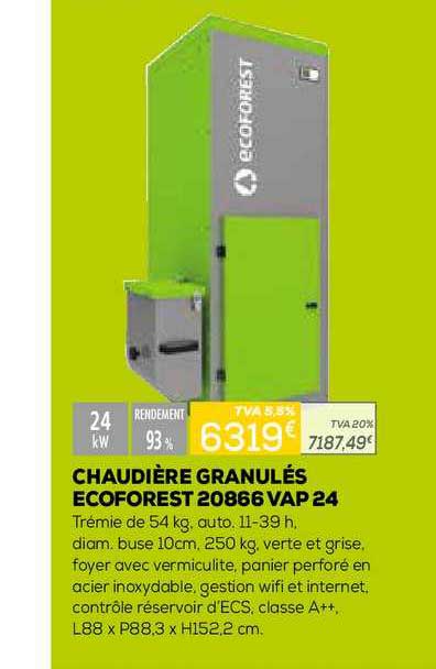 chaudière granulés ecoforest 20866 vap 24