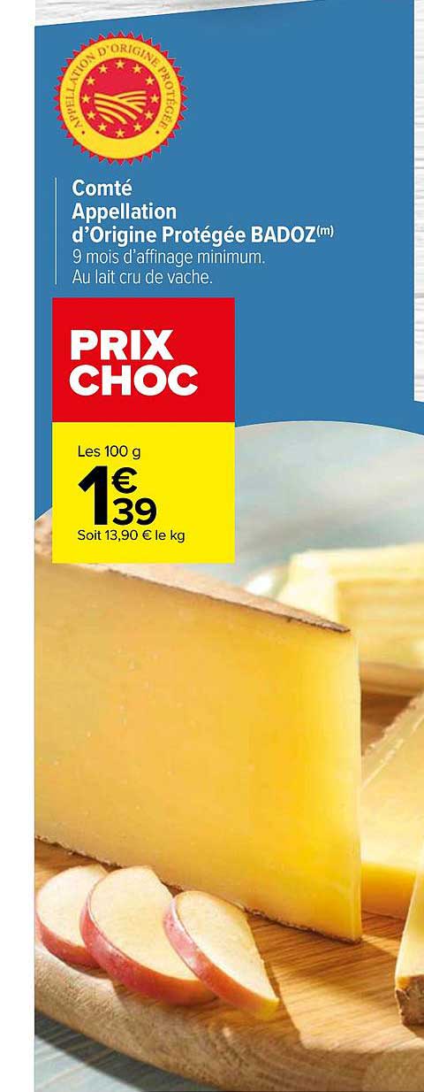 comté appellation d'origine protégée badoz