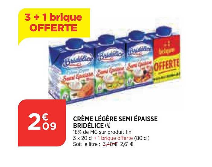 crème légère semi épaisse bridélice