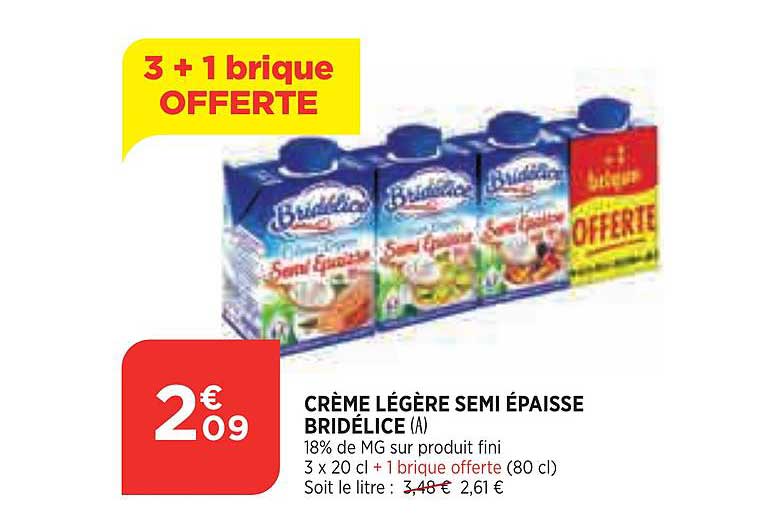 crème légère semi épaisse bridélice