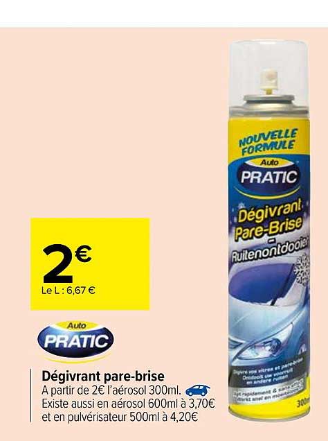 dégivrant pare-brise pratic