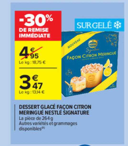 dessert glacé façon citron meringué nestlé signature