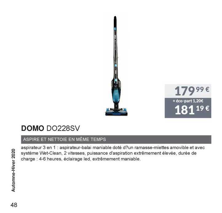 Domo Aspire Et Nettoie En Même Temps