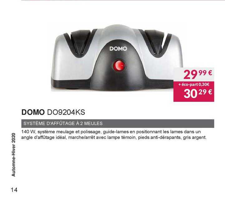 domo système d'affutage à 2 meules