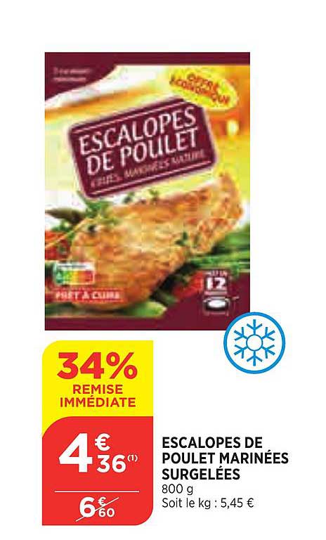 Escalopes De Poulet Marinées Surgelées