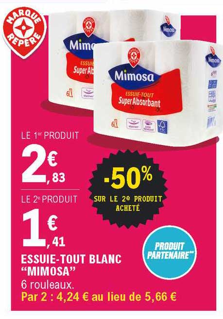 essuie-tout blanc "mimosa"