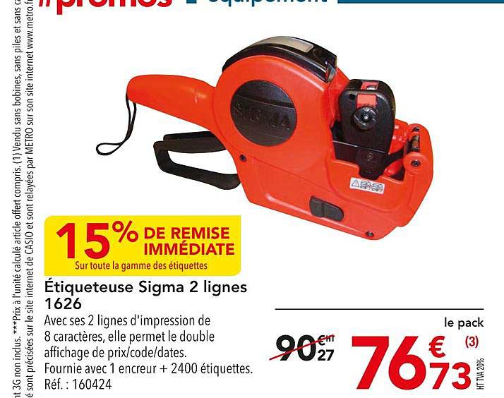 étiqueteuse sigma 2 lignes 1662