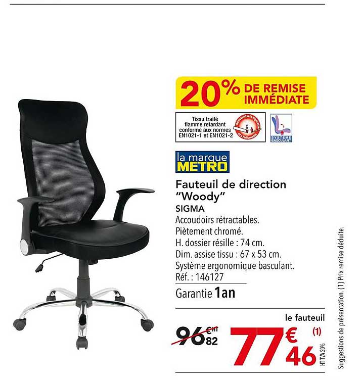 fauteuil de direction "woody" sigma