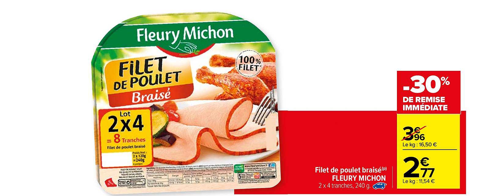 filet de poulet braisé fleury michon