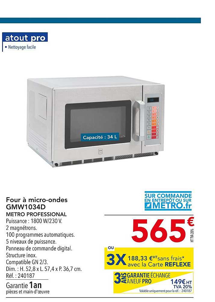four à micro-ondes metro professional