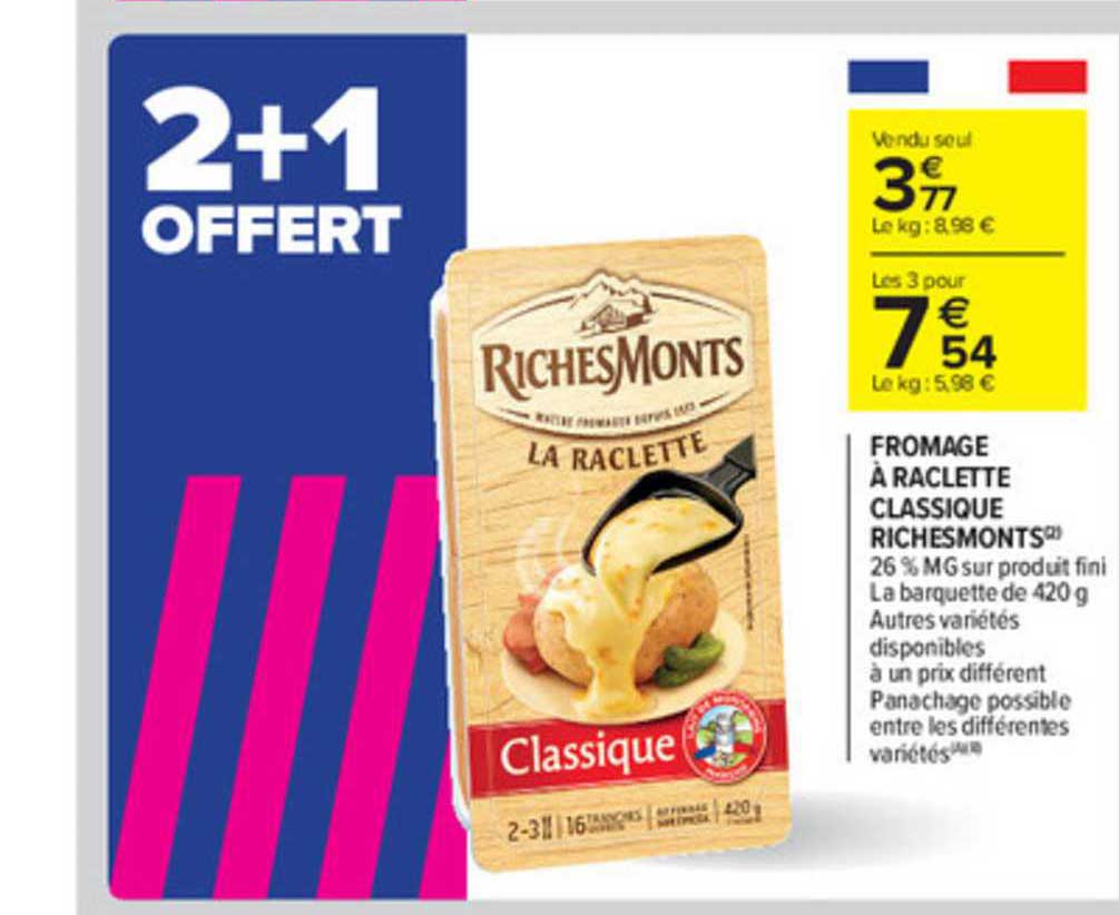 Fromage à Raclette Classique Richesmonts
