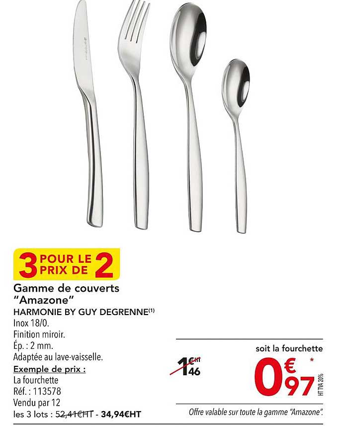 gamme de couverts "amazone" harmonie by guy degrenne