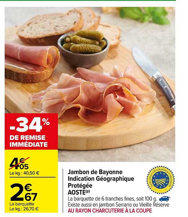 jambon de bayonne indication géographique protégée aoste