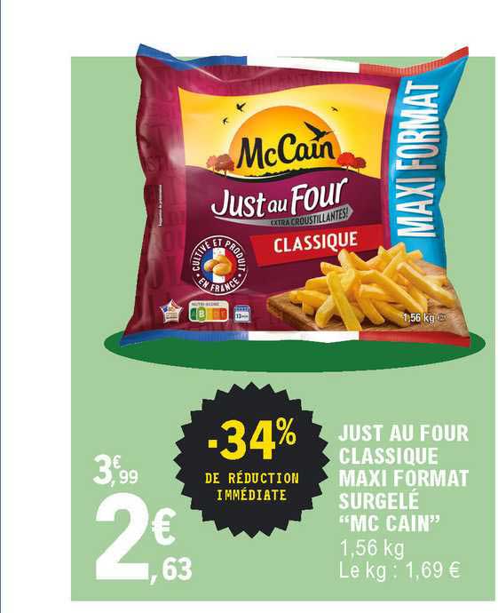 Just Au Four Classique Maxi Format Surgelé "mc Cain"