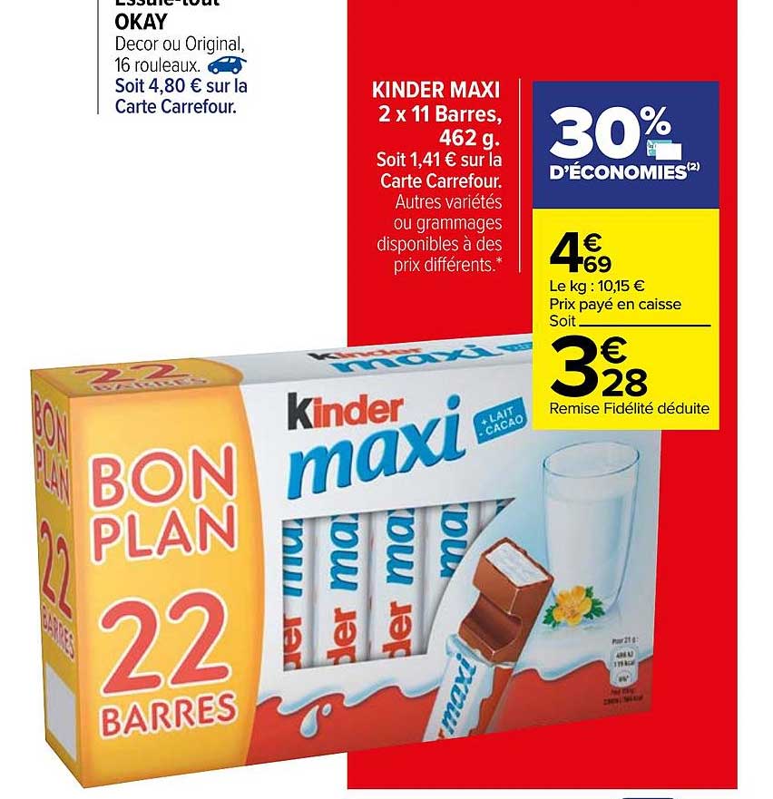 Kinder Maxi 2 X 11 Barres