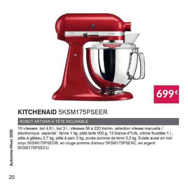 kitchenaid : robot artisan à tête inclinable