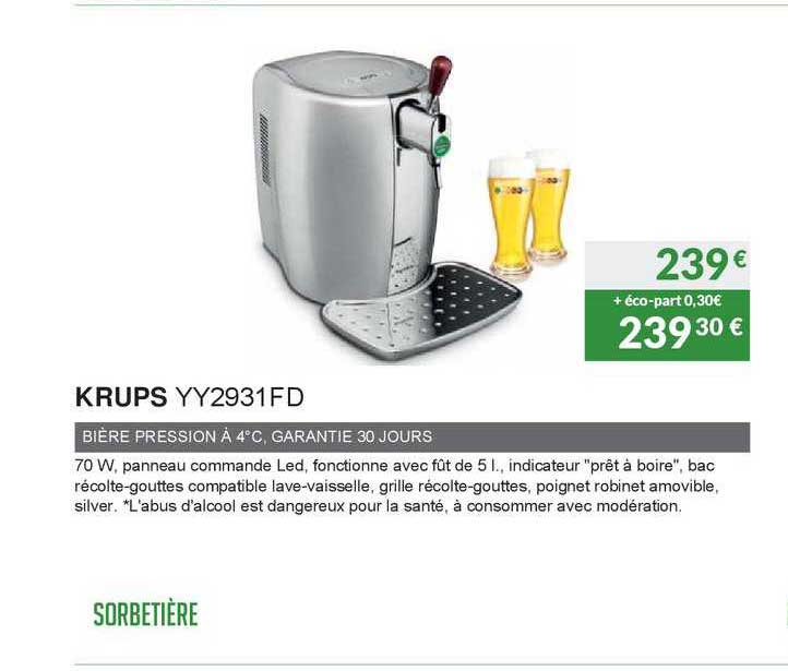 krups bière pression à°c, garantie jours