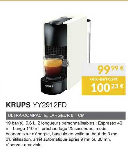 krups ultra-compacte, largeur 8,4 cm