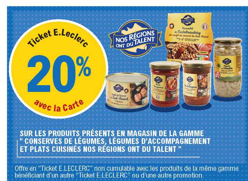 la gamme "conserves de légumes, légumes d'accompagnement et plats cuisinés nos régions ont du talent