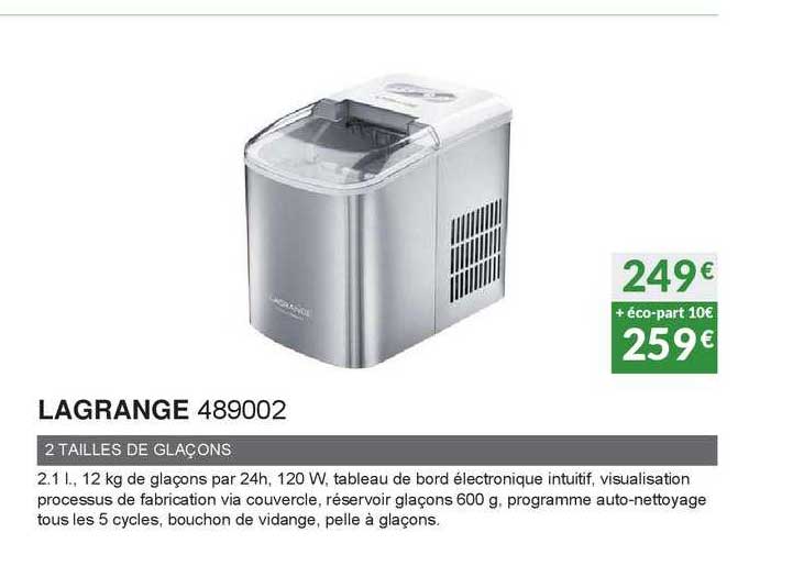lagrange 2 tailles de glaçons