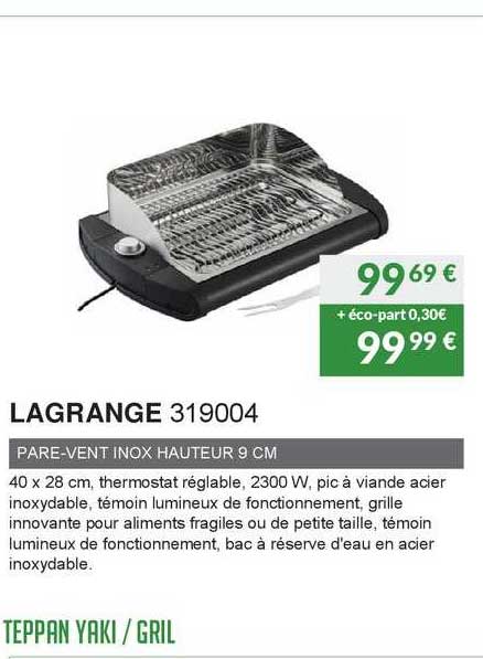 lagrange pare-vent inox hauteur 9 cm
