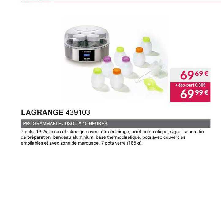 lagrange programmable jusqu'à 15 heures