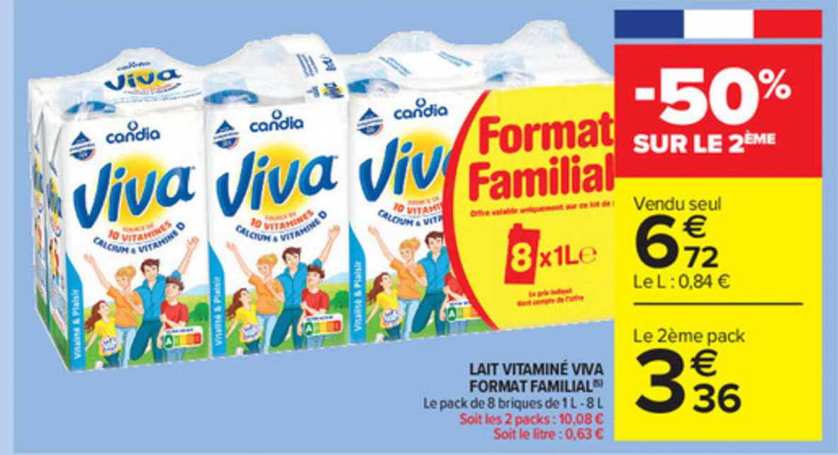 lait vitaminé viva format familial
